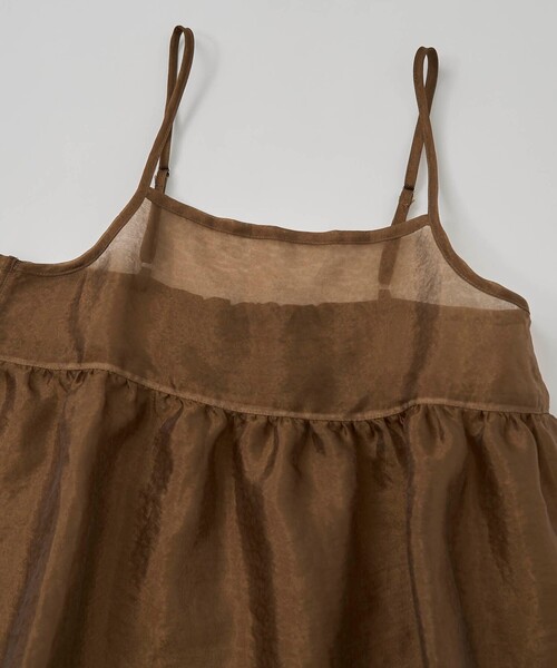 coen（コーエン）の「ヒョウ柄ジャガードシアーキャミトップス（キャミソール・レディース・モカ/ダークグレー・FREE）」の8枚目の写真