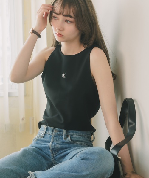 Calvin Klein(カルバン・クライン)の「Calvin Klein/カルバンクライン ARCHIVAL MILANO TOP タンクトップ(タンクトップ・レディース・ブラック・L/M/S)」の9枚目の写真