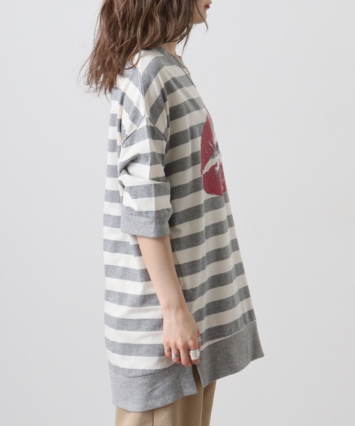 FUNALIVE(ファンアライブ)の「AveAngelina Printクチビル柄チュニックTEE(Tシャツ/カットソー・レディース・ブラック×ホワイト/グレー×ホワイト・FREE)」の17枚目の写真
