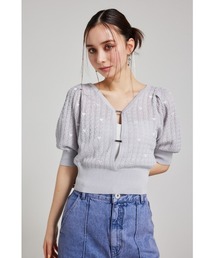 2WAYハートドットパフニットトップス 春服