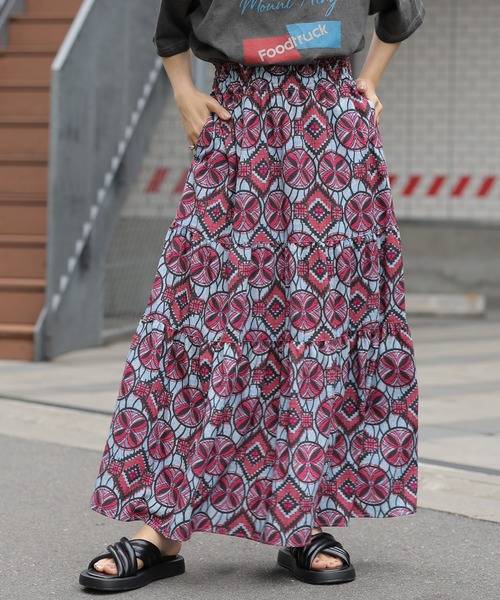 LEPSIM（レプシィム）の「アフリカンプリントスカート 117492