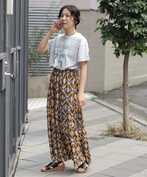 LEPSIM（レプシィム）の「アフリカンプリントスカート　117492（スカート・レディース・オレンジ/グリーン/ピンク・FREE）」の15枚目の写真