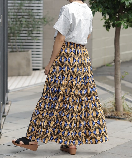 LEPSIM（レプシィム）の「アフリカンプリントスカート　117492（スカート・レディース・オレンジ/グリーン/ピンク・FREE）」の13枚目の写真