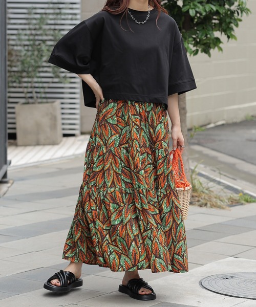 LEPSIM（レプシィム）の「アフリカンプリントスカート　117492（スカート・レディース・オレンジ/グリーン/ピンク・FREE）」の18枚目の写真