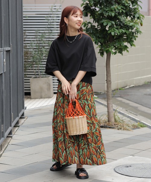 LEPSIM（レプシィム）の「アフリカンプリントスカート　117492（スカート・レディース・オレンジ/グリーン/ピンク・FREE）」の21枚目の写真