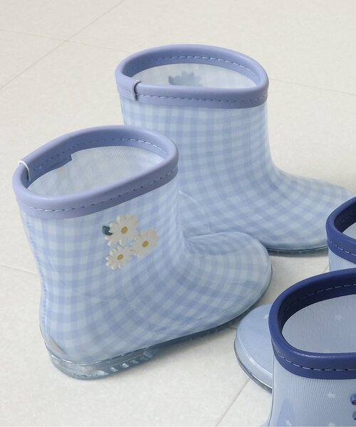 apres les cours(アプレレクール)の「モチーフレインシューズ(花・きょうりゅう)(レインシューズ・キッズ・ドット/チェック・15 /18/17/19/14/16)」の1枚目の写真