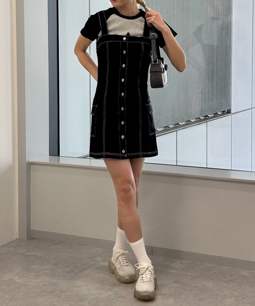 3.3 Field Trip （3.3フィールドトリップ）の「3.3 Field Trip／ボタンデニムワンピース（ワンピース・レディース・ブラック・LARGE/MEDIUM）」の8枚目の写真