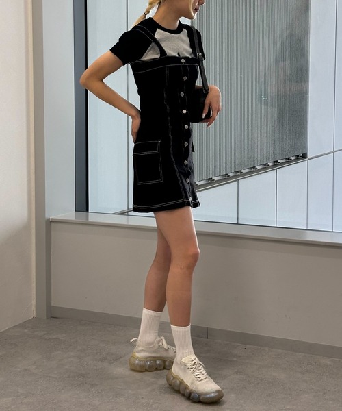 3.3 Field Trip （3.3フィールドトリップ）の「3.3 Field Trip／ボタンデニムワンピース（ワンピース・レディース・ブラック・LARGE/MEDIUM）」の7枚目の写真