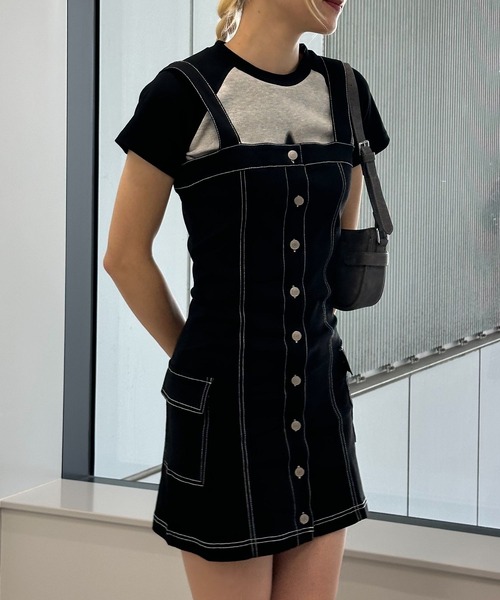 3.3 Field Trip （3.3フィールドトリップ）の「3.3 Field Trip／ボタンデニムワンピース（ワンピース・レディース・ブラック・LARGE/MEDIUM）」の3枚目の写真