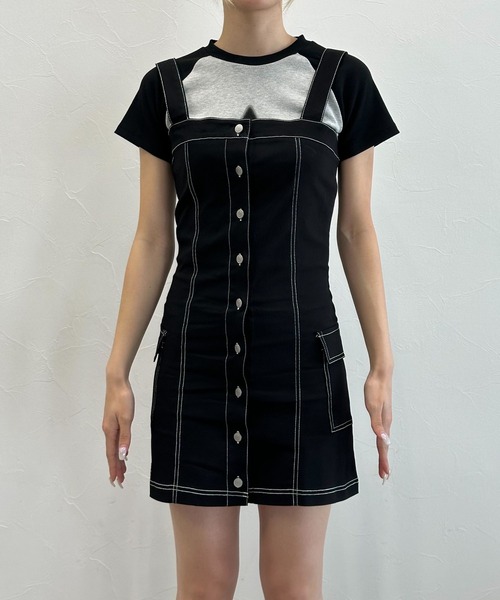 3.3 Field Trip （3.3フィールドトリップ）の「3.3 Field Trip／ボタンデニムワンピース（ワンピース・レディース・ブラック・LARGE/MEDIUM）」の18枚目の写真