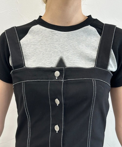 3.3 Field Trip （3.3フィールドトリップ）の「3.3 Field Trip／ボタンデニムワンピース（ワンピース・レディース・ブラック・LARGE/MEDIUM）」の14枚目の写真