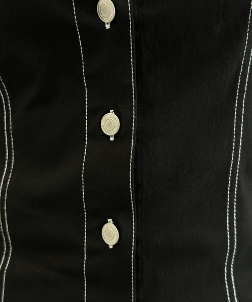 3.3 Field Trip （3.3フィールドトリップ）の「3.3 Field Trip／ボタンデニムワンピース（ワンピース・レディース・ブラック・LARGE/MEDIUM）」の10枚目の写真