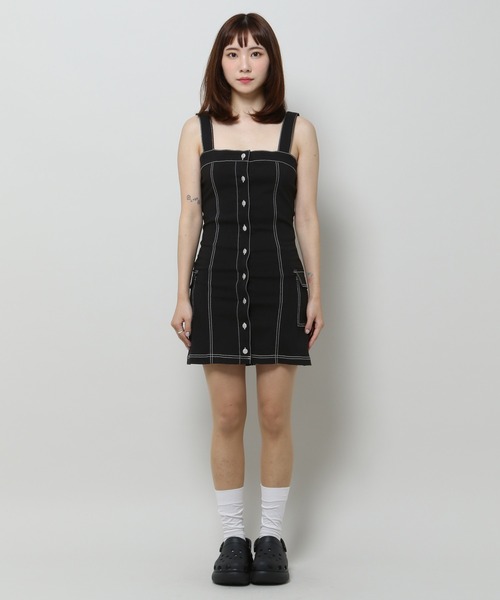 3.3 Field Trip （3.3フィールドトリップ）の「3.3 Field Trip／ボタンデニムワンピース（ワンピース・レディース・ブラック・LARGE/MEDIUM）」の19枚目の写真