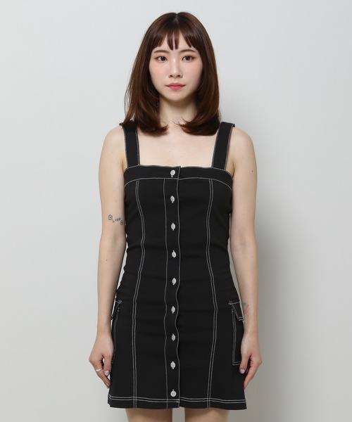 3.3 Field Trip （3.3フィールドトリップ）の「3.3 Field Trip／ボタンデニムワンピース（ワンピース・レディース・ブラック・LARGE/MEDIUM）」の20枚目の写真