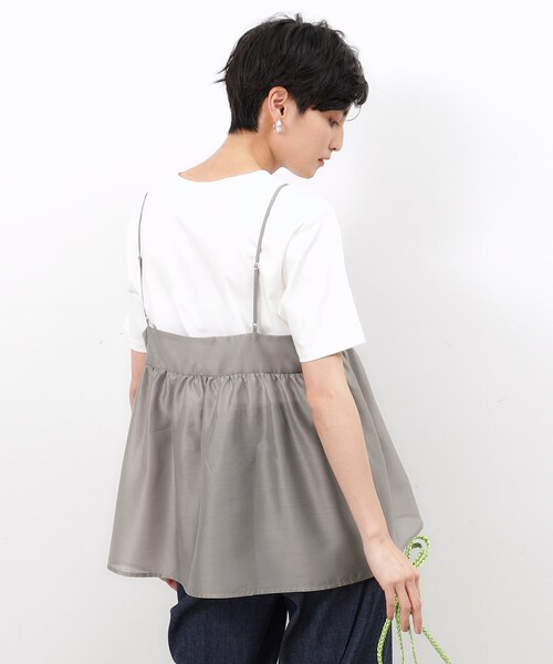 OPAQUE.CLIP（オペークドットクリップ）の「◆シアーキャミブラウス【洗濯機洗い可】（タンクトップ・レディース・マスタード/グレー/ブラック/ライトブルー/ブラウン系その他・00）」の3枚目の写真