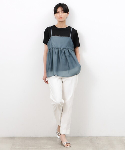 OPAQUE.CLIP（オペークドットクリップ）の「◆シアーキャミブラウス【洗濯機洗い可】（タンクトップ・レディース・マスタード/グレー/ブラック/ライトブルー/ブラウン系その他・00）」の19枚目の写真