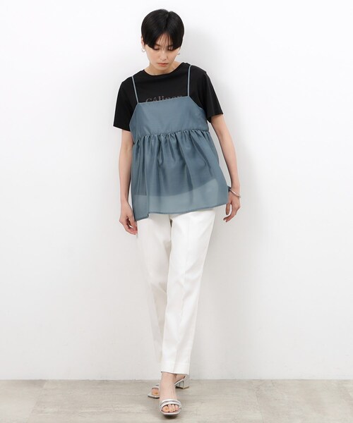 OPAQUE.CLIP（オペークドットクリップ）の「◆シアーキャミブラウス【洗濯機洗い可】（タンクトップ・レディース・マスタード/グレー/ブラック/ライトブルー/ブラウン系その他・00）」の18枚目の写真