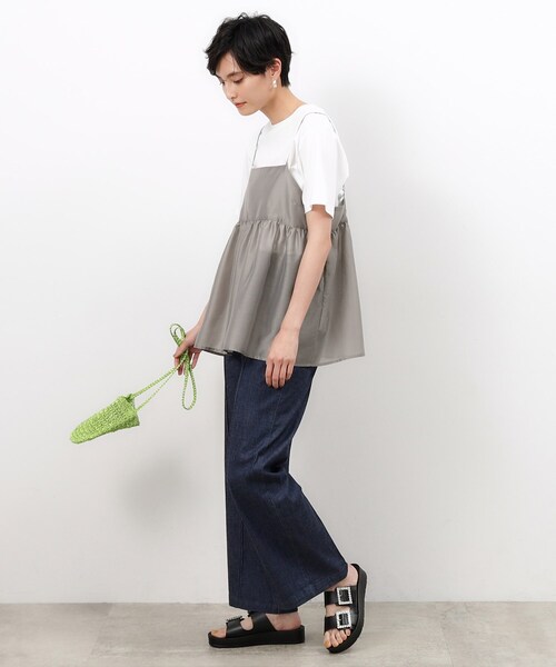 OPAQUE.CLIP（オペークドットクリップ）の「◆シアーキャミブラウス【洗濯機洗い可】（タンクトップ・レディース・マスタード/グレー/ブラック/ライトブルー/ブラウン系その他・00）」の10枚目の写真