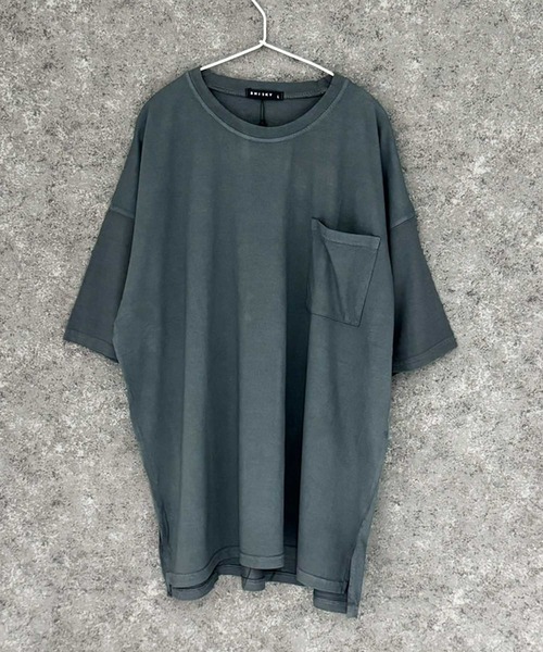 SHISKY（シスキー）の「ピグメント　オーバーサイズ　ポケット　Tシャツ（Tシャツ/カットソー・メンズ・ダークベージュ/チャコール/ネイビー/ブラック/ダークパープル/ダークグリーン・XL/L/M）」の11枚目の写真