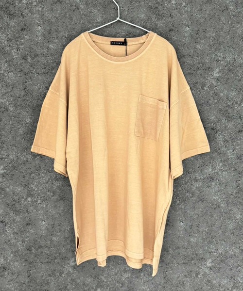 SHISKY（シスキー）の「ピグメント　オーバーサイズ　ポケット　Tシャツ（Tシャツ/カットソー・メンズ・ダークベージュ/チャコール/ネイビー/ブラック/ダークパープル/ダークグリーン・XL/L/M）」の10枚目の写真