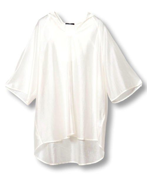 OSMOSIS（オズモーシス）の「フーデッドプルオーバー（シャツ/ブラウス・レディース・アイボリー/グレイッシュベージュ/ブラック・ONE SIZE）」の21枚目の写真