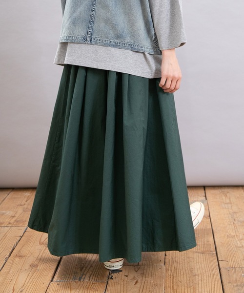 セール】G1073 コットンナイロンのプルオンロングスカート（スカート