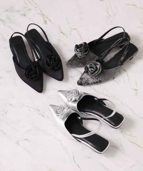 VIVIAN（ヴィヴィアン）の「ポインテッドトゥローズスリングバックパンプス（パンプス・レディース・シルバー/グリーン/ブラック・LL/S/M/L）」の13枚目の写真