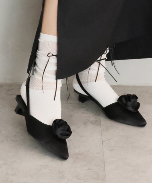 VIVIAN（ヴィヴィアン）の「ポインテッドトゥローズスリングバックパンプス（パンプス・レディース・シルバー/グリーン/ブラック・LL/S/M/L）」の21枚目の写真