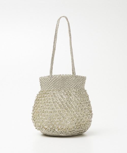 collex（コレックス）の「【ANANS】　SMALL マクラメ メタリック トートバッグ（かごバッグ・レディース・シルバー/ゴールド/ブラック・フリー）」の8枚目の写真
