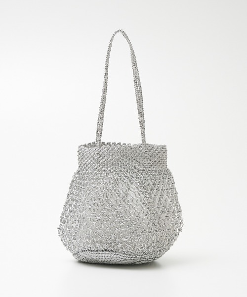 collex（コレックス）の「【ANANS】　SMALL マクラメ メタリック トートバッグ（かごバッグ・レディース・シルバー/ゴールド/ブラック・フリー）」の7枚目の写真