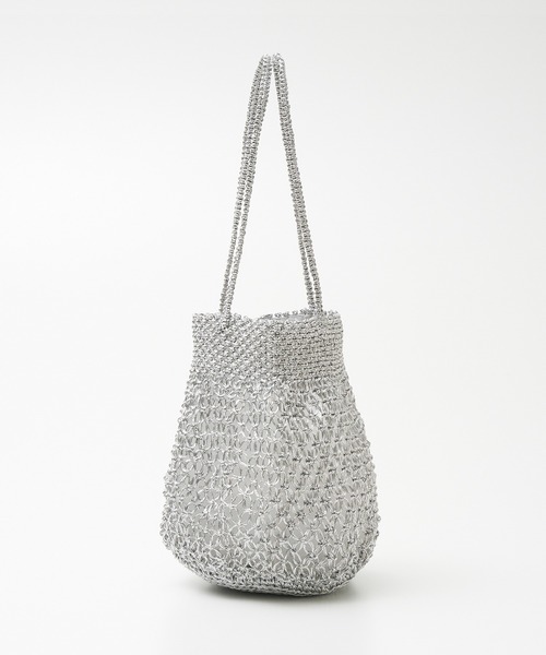 collex（コレックス）の「【ANANS】　SMALL マクラメ メタリック トートバッグ（かごバッグ・レディース・シルバー/ゴールド/ブラック・フリー）」の6枚目の写真