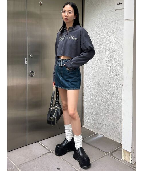 EMODA(エモダ)の「グラフィカルポロロングTシャツ(Tシャツ/カットソー・レディース・ネイビー/グレー/その他・FREE)」の8枚目の写真