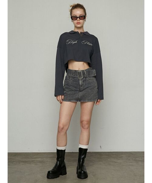 EMODA(エモダ)の「グラフィカルポロロングTシャツ(Tシャツ/カットソー・レディース・ネイビー/グレー/その他・FREE)」の15枚目の写真