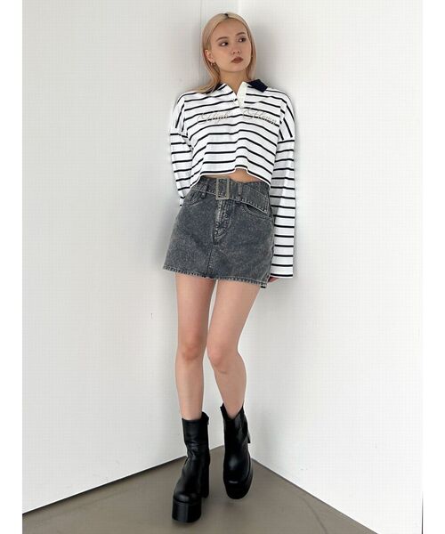 EMODA(エモダ)の「グラフィカルポロロングTシャツ(Tシャツ/カットソー・レディース・ネイビー/グレー/その他・FREE)」の19枚目の写真