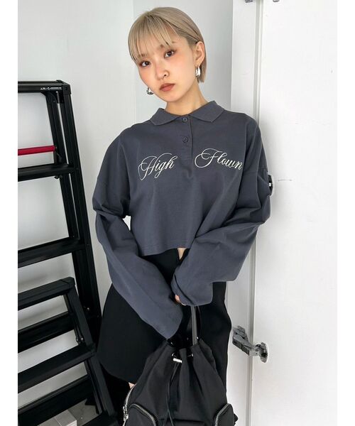 EMODA(エモダ)の「グラフィカルポロロングTシャツ(Tシャツ/カットソー・レディース・ネイビー/グレー/その他・FREE)」の22枚目の写真