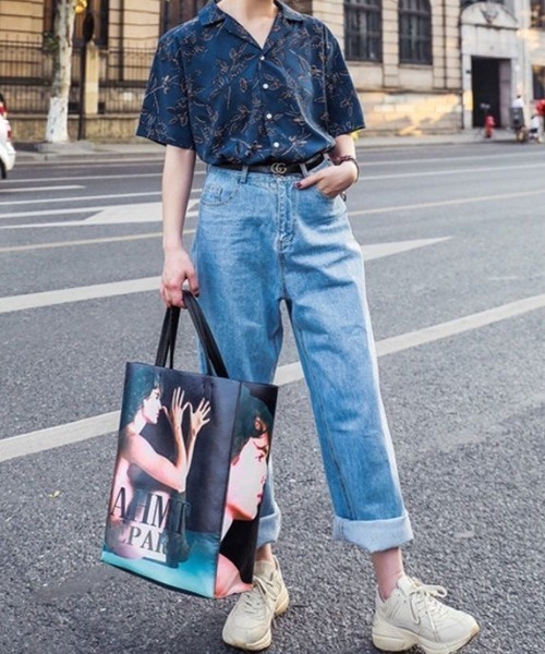 SHEENA（シーナ）の「ボタニカル柄オープンカラーシャツ（シャツ/ブラウス・レディース・ネイビー・M）」の11枚目の写真