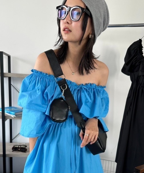 HANNE（アン）の「ポーチコンビショルダーバッグ（ショルダーバッグ・レディース・ブラック/ホワイト・FREE）」の5枚目の写真