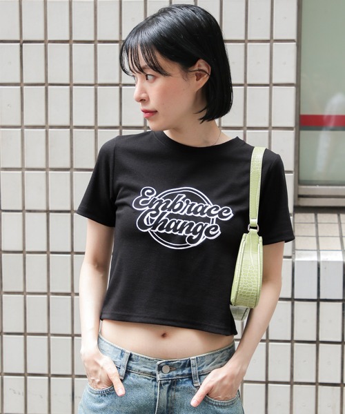 3.3 Field Trip （3.3フィールドトリップ）の「3.3 Field Trip／シシュウロゴリブT（Tシャツ/カットソー・レディース・ホワイト/ブラック・FREE）」の7枚目の写真