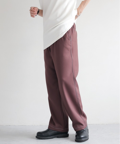 RAGEBLUE（レイジブルー）の「Stitch wide easy slacks/配色ステッチ/イージーワイドスラックス（スラックス・メンズ・オフホワイト/グレー/ブラック/ブラウン系その他・SMALL/MEDIUM/LARGE）」の22枚目の写真