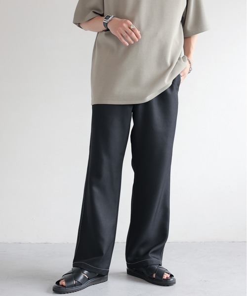 RAGEBLUE（レイジブルー）の「Stitch wide easy slacks/配色ステッチ/イージーワイドスラックス（スラックス・メンズ・オフホワイト/グレー/ブラック/ブラウン系その他・SMALL/MEDIUM/LARGE）」の10枚目の写真