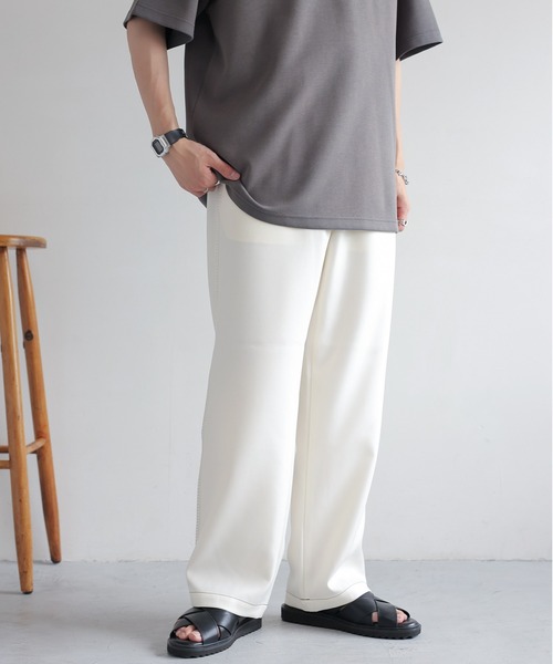 RAGEBLUE（レイジブルー）の「Stitch wide easy slacks/配色ステッチ/イージーワイドスラックス（スラックス・メンズ・オフホワイト/グレー/ブラック/ブラウン系その他・SMALL/MEDIUM/LARGE）」の6枚目の写真