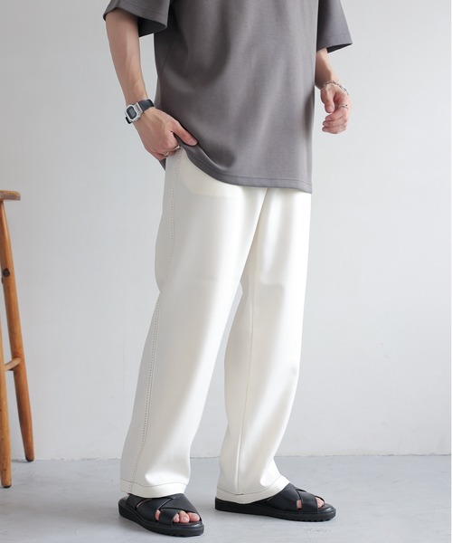 RAGEBLUE（レイジブルー）の「Stitch wide easy slacks/配色ステッチ/イージーワイドスラックス（スラックス・メンズ・オフホワイト/グレー/ブラック/ブラウン系その他・SMALL/MEDIUM/LARGE）」の7枚目の写真