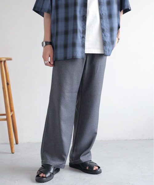 RAGEBLUE（レイジブルー）の「Stitch wide easy slacks/配色ステッチ/イージーワイドスラックス（スラックス・メンズ・オフホワイト/グレー/ブラック/ブラウン系その他・SMALL/MEDIUM/LARGE）」の16枚目の写真