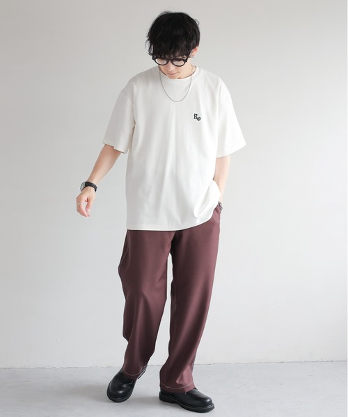 RAGEBLUE（レイジブルー）の「Stitch wide easy slacks/配色ステッチ/イージーワイドスラックス（スラックス・メンズ・オフホワイト/グレー/ブラック/ブラウン系その他・SMALL/MEDIUM/LARGE）」の19枚目の写真