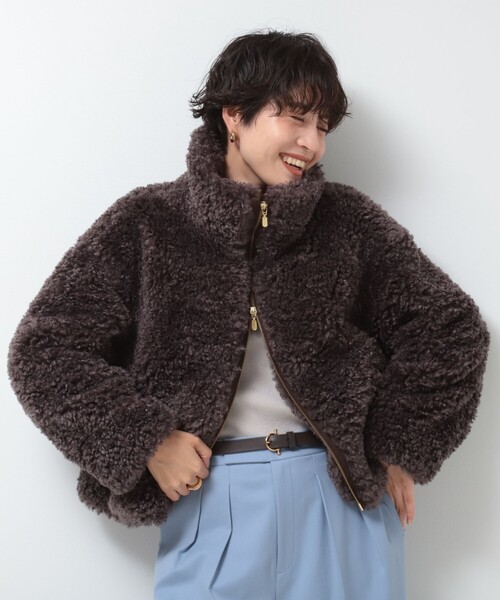 ノーリーズ　フェイクシープファーショートブルゾン　サイズ38 NOLLEY'S Sophi（ノーリーズソフィ）の「フェイクシープファーショート
