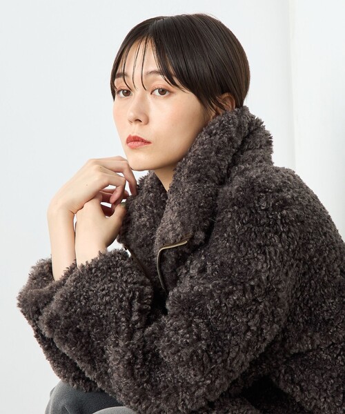 NOLLEY'S sophi☆フェイクシープファーショートブルゾン