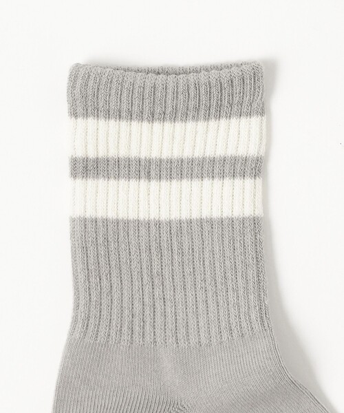 B:MING by BEAMS（ビーミングバイビームス）の「ライン ソックス（ソックス/靴下・レディース・グレー/オフホワイト/ブラック・ONE SIZE）」の4枚目の写真