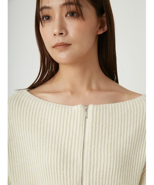 FRAY I.D(フレイアイディー)の「2wayオフショルスキッパージップニット(ニット/セーター・レディース・ピンク/アイボリー/グレー・FREE)」の9枚目の写真