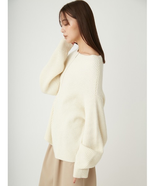 FRAY I.D(フレイアイディー)の「2wayオフショルスキッパージップニット(ニット/セーター・レディース・ピンク/アイボリー/グレー・FREE)」の15枚目の写真