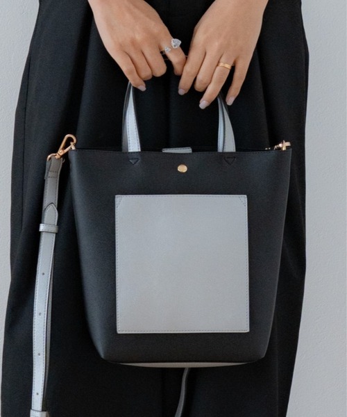 Rename（リネーム）の「Rename 2way コンパクト ミニ トート ショルダーバッグ（ショルダーバッグ・レディース・スカイブルー/ブラック/シルバー/アイボリー系/ブラック×シルバー/モカ・FREE）」の7枚目の写真